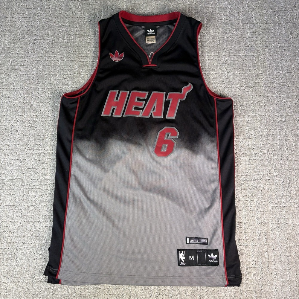 Adidas Miami Heat LeBron James Jersey Limited Edition Fade away #6 NBA Sz M
